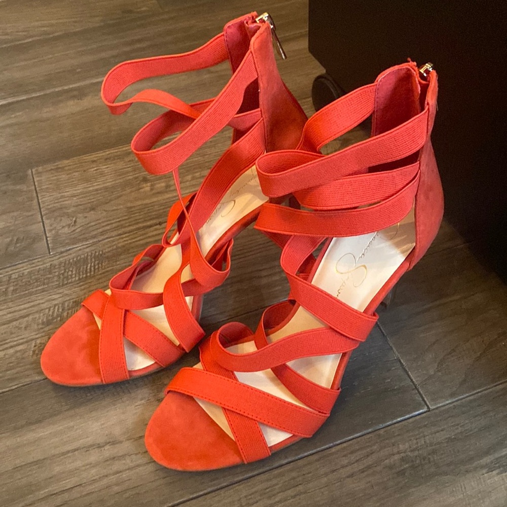 Jessica Simpson Jyra 2 4in Heeled Sandals - Red - 10